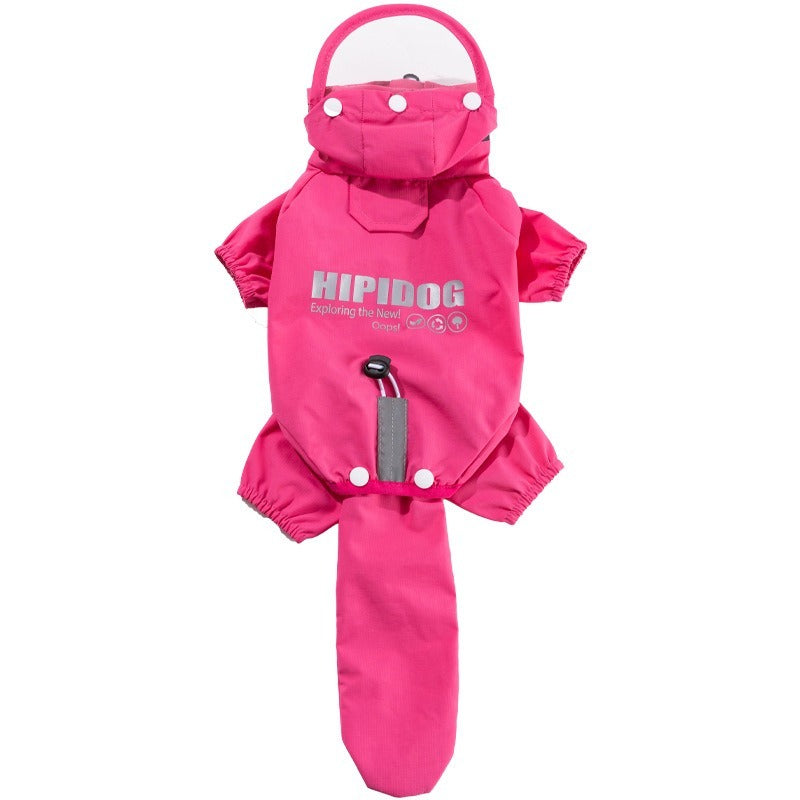 Dog Waterproof Full Body Raincoat Hooded Four-Leg Pet Rain Suit