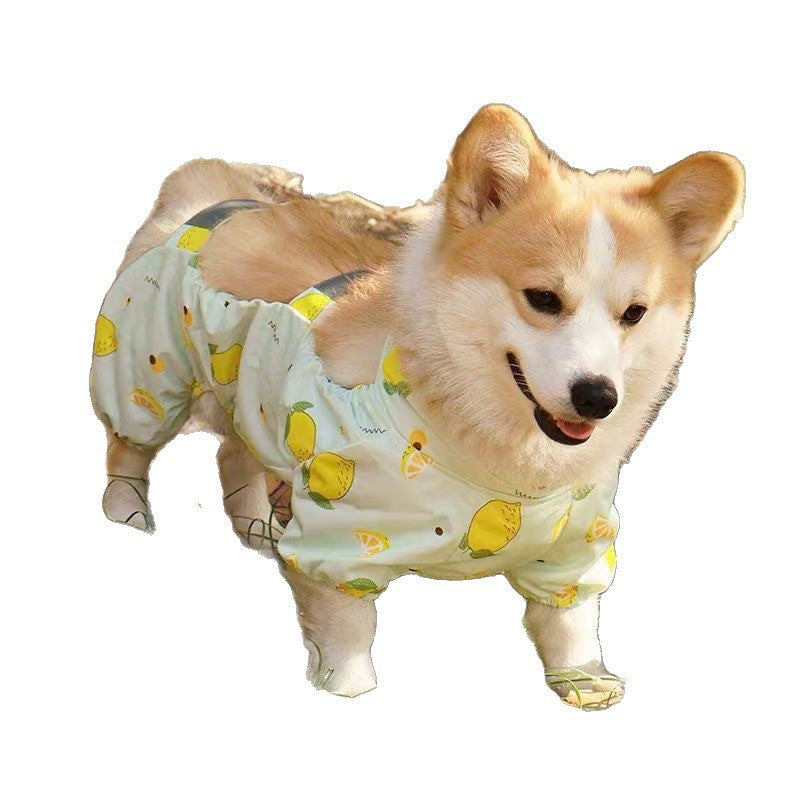Dog Outdoor Belly Protection Anti-Dirt Suit Polyester Four-Leg Pet Outfit