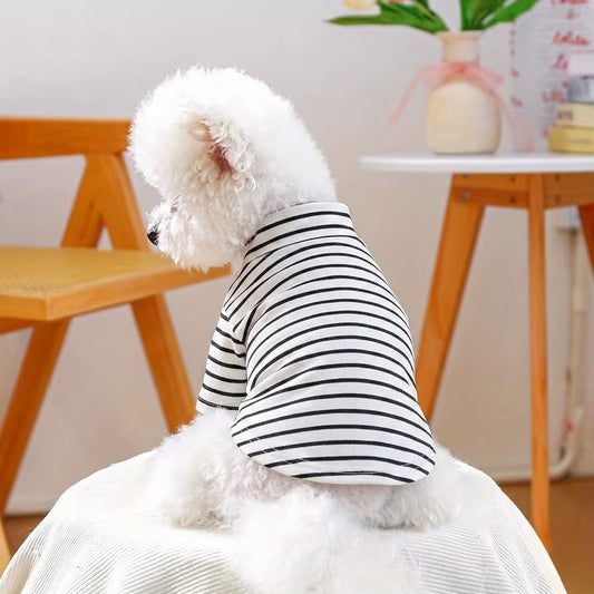 Dog Striped T-Shirt Polyester Pet Casual Shirt