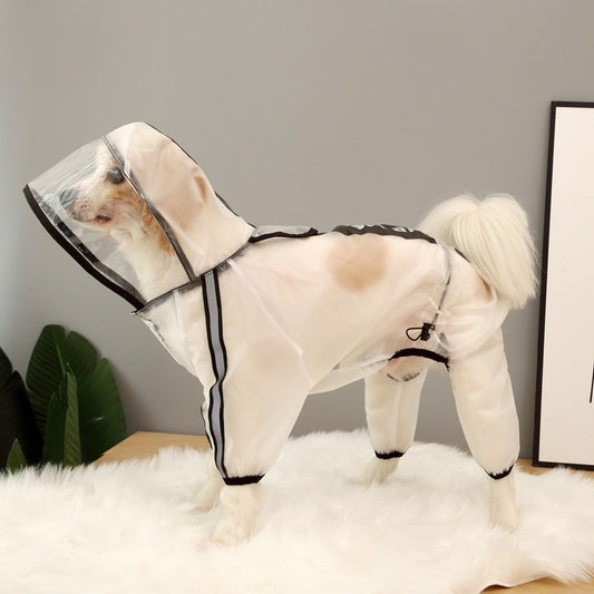 Dog PU Waterproof Raincoat Four-Leg Rain Suit