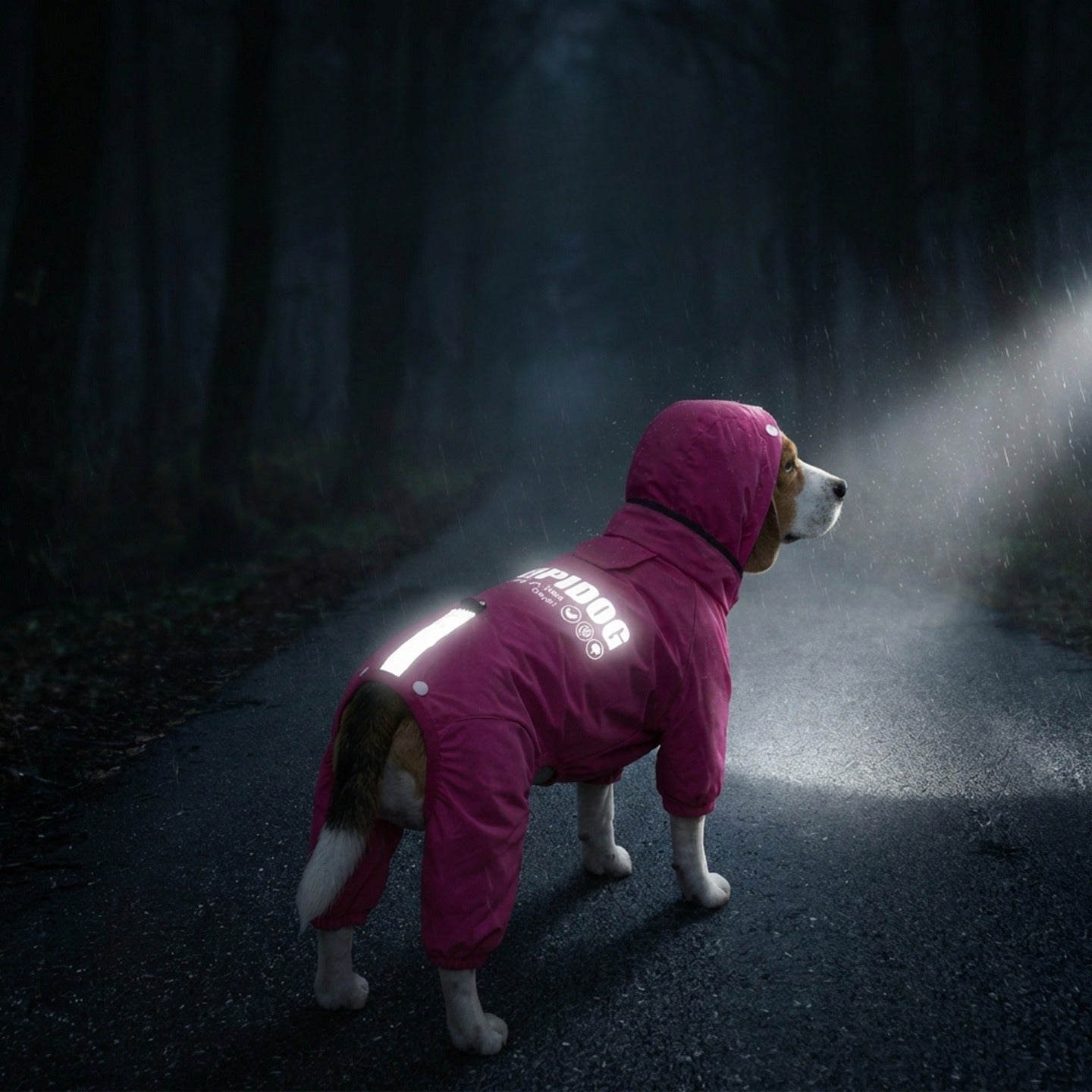 Dog Waterproof Full Body Raincoat Hooded Four-Leg Pet Rain Suit