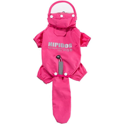 Dog Waterproof Full Body Raincoat Hooded Four-Leg Pet Rain Suit