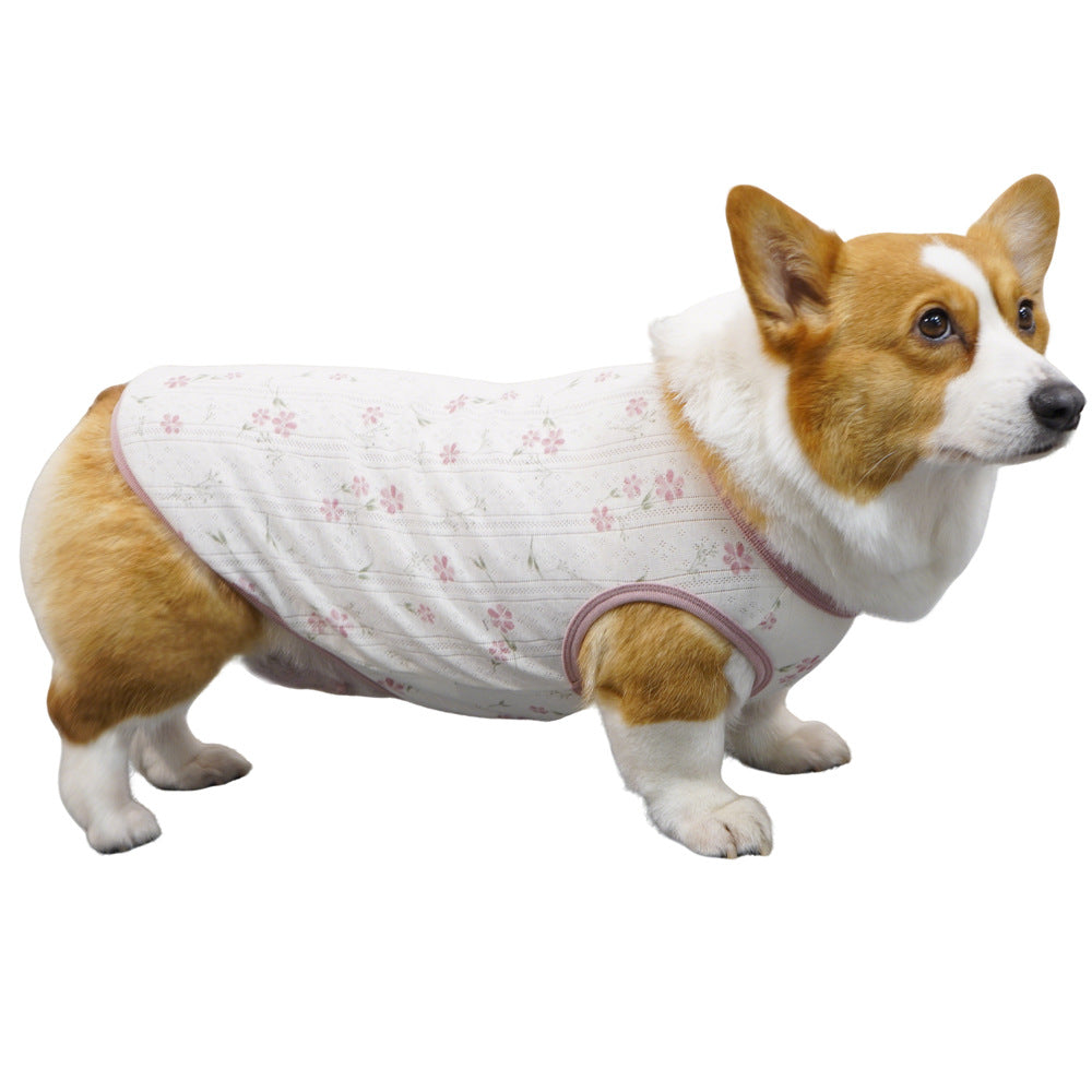 Dog Cotton Vest Pet Printed Sleeveless Shirt