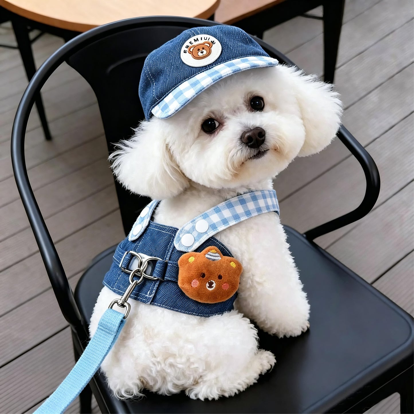 Dog Harness and Leash Set Plaid Pet Harness with Lead