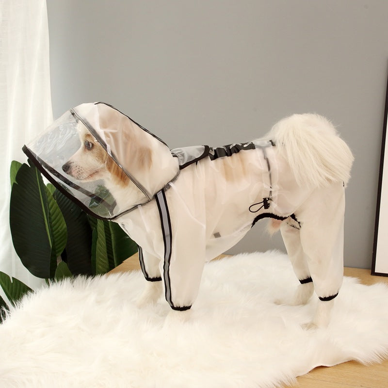 Dog PU Waterproof Raincoat Four-Leg Rain Suit