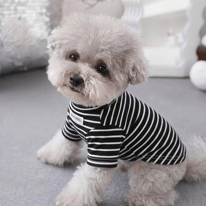 Dog Striped T-Shirt Polyester Pet Casual Shirt