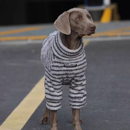 Dog Striped Turtleneck Sweater Polyester Pet Warm Shirt