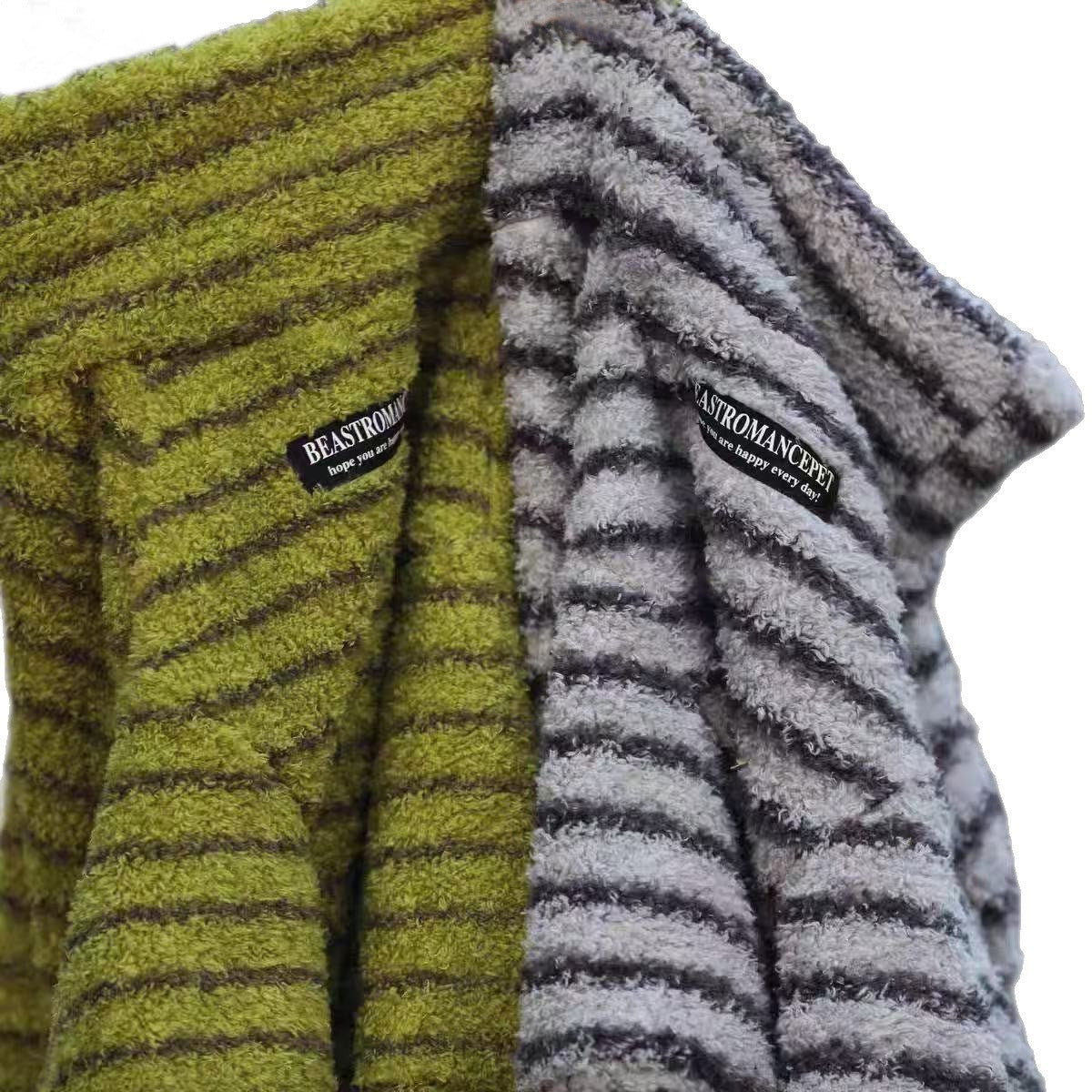 Dog Striped Turtleneck Sweater Polyester Pet Warm Shirt