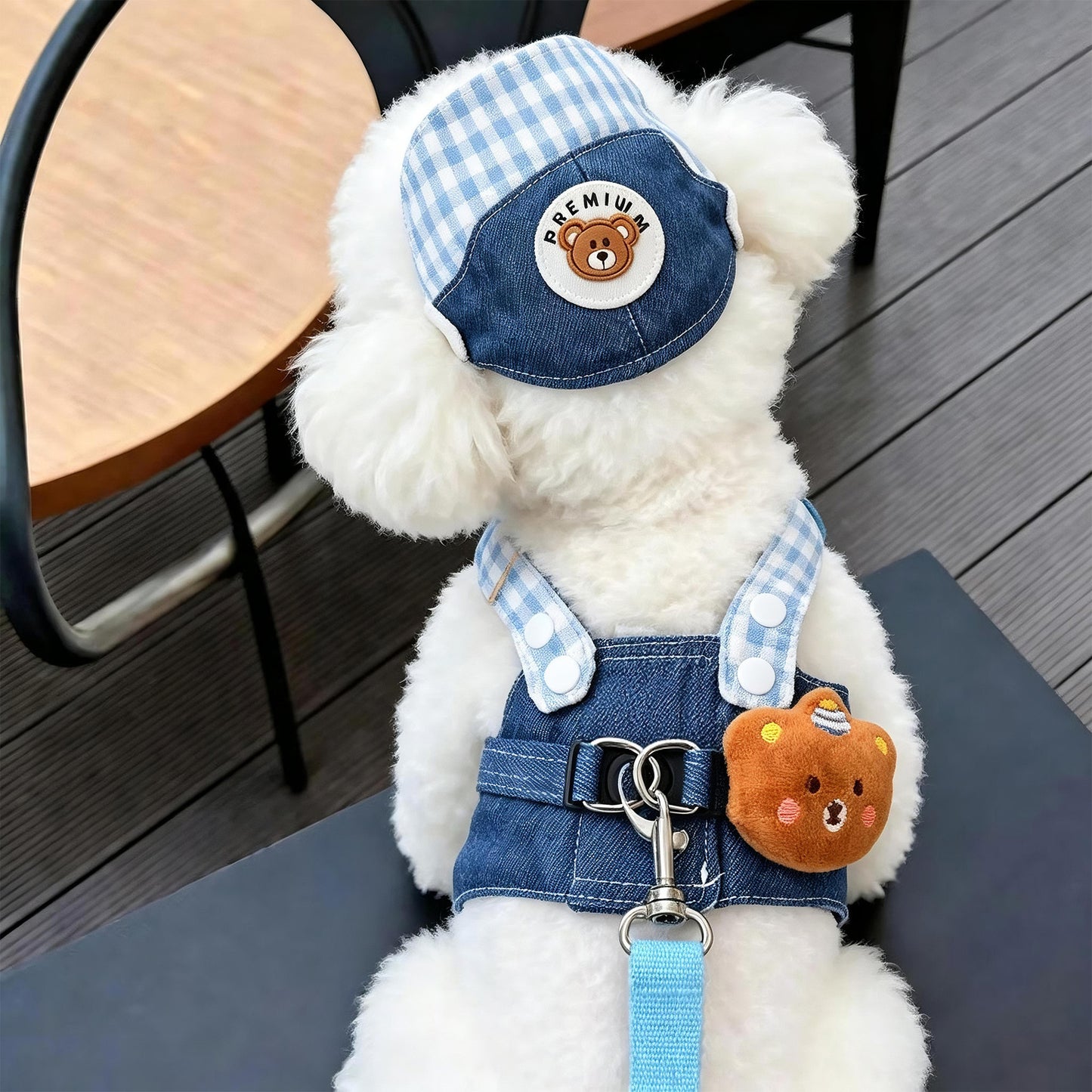 Dog Harness and Leash Set Plaid Pet Harness with Lead