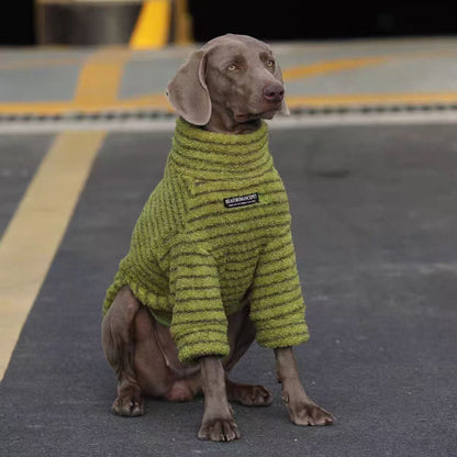Dog Striped Turtleneck Sweater Polyester Pet Warm Shirt