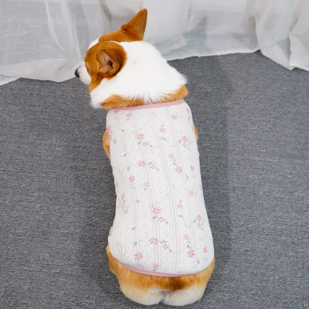 Dog Cotton Vest Pet Printed Sleeveless Shirt